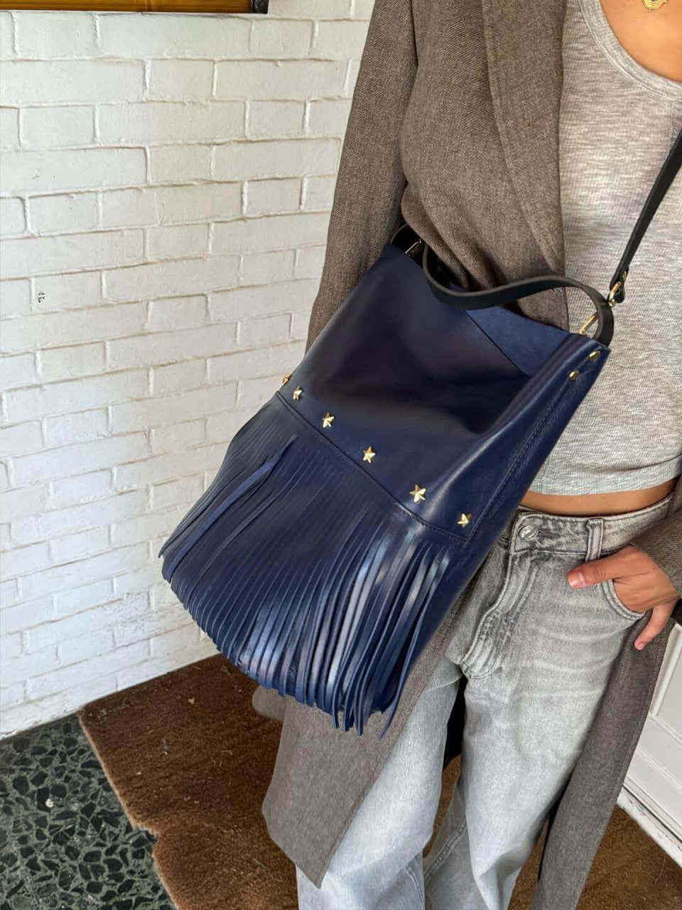 Bucket fringes azul