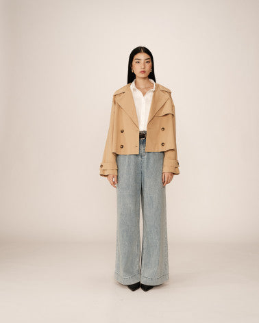 Trench corto camel